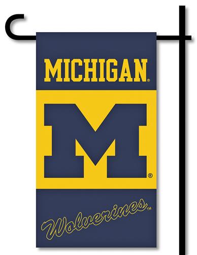 NCAA Michigan Mini Garden Flag w/Pole