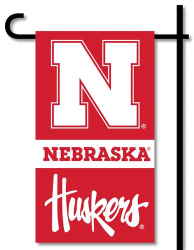 NCAA Nebraska Mini Garden Flag w/Pole