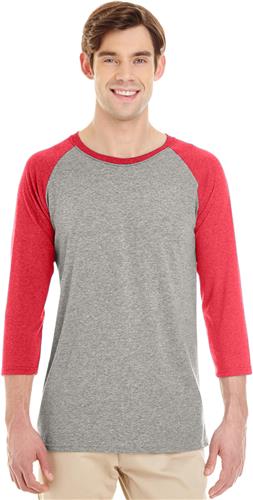 Adult Small (Heather Grey) 3/4 sleeve Baseball Raglan T Shirt