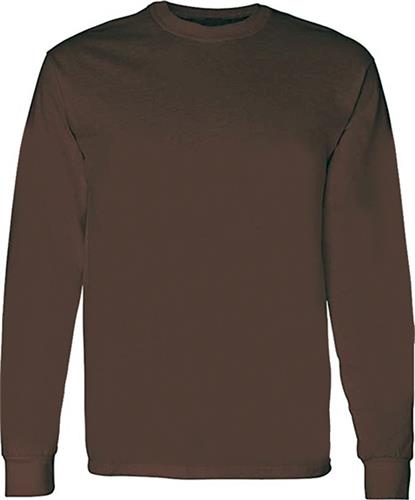 AM Mens-Medium Walnut Long Sleeve Cotton Tee Shirt - CO