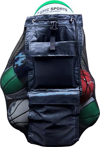 Epic 35"H x 18"W Mesh Ball Bag w/ Backstraps & Pockets. This item is on sale.