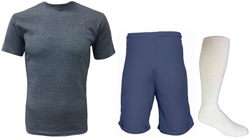 Adult All Sports Rib Crew Shirt 9" Shorts Sock KIT