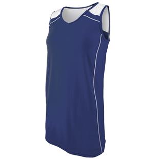 VKM Women's Dazzle Sleeveless V-Neck Racerback Blue Basketball Jerseys