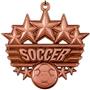 Epic 2 3/8" Arched Stars Soccer Award Medals