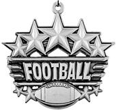 Epic 2 3/8" Arched Stars Football Award Medals