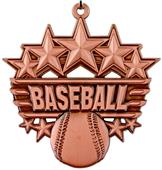 Epic 2 3/8" Arched Stars Baseball Award Medals