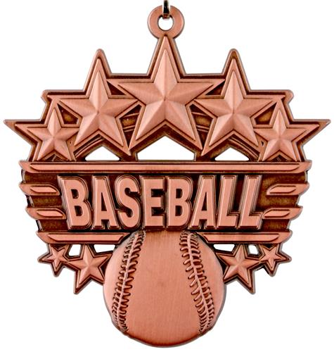 Epic 2 3/8" Arched Stars Baseball Award Medals