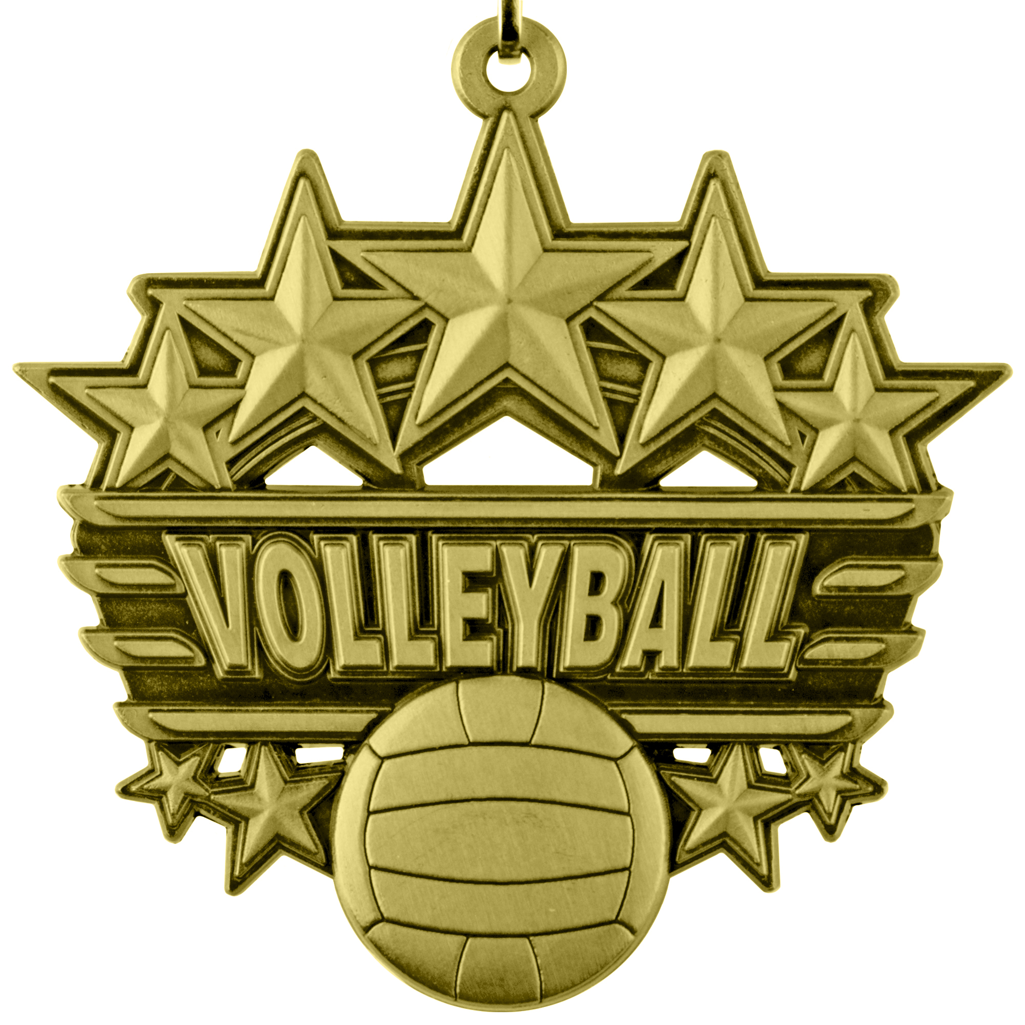 E137078 Epic 2 3/8" Arched Stars Volleyball Award Medals