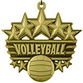 Epic 2 3/8" Arched Stars Volleyball Award Medals