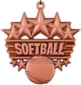 Epic 2 3/8" Arched Stars Softball Award Medals