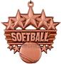 Epic 2 3/8" Arched Stars Softball Award Medals