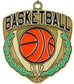 Epic 2.5" Sport Shield Gold Basketball Award Medals