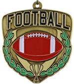 Epic 2.5" Sport Shield Gold Football Award Medals