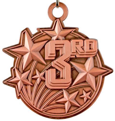 Epic 2 1/4" Shooting Star Place Award Medals