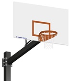 Basketball System -Titan (Powder Coated) Black 6"x6" Pole With 6FT Offset Backboard & Rim Goal (In-G