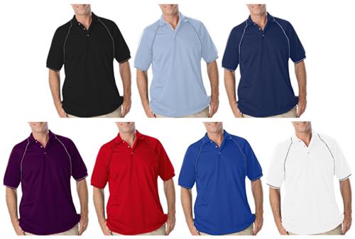 Blue Generation SS Piped Trim Wicking Polo Shirts