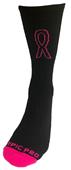 Crew Breast Cancer Black Top Rank Pink Ribbon Sock PAIR