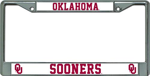NCAA Oklahoma Sooners Chrome License Plate Frame