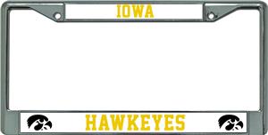 NCAA Iowa Hawkeyes Chrome License Plate Frame