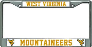 FANMATS NCAA West Virginia University Mountaineers Chrome License Plate Frame