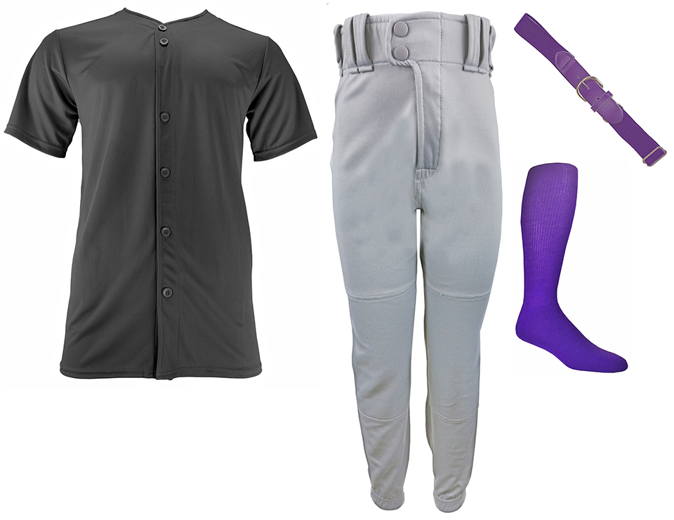 E137643 Epic Full Button Elastic Bottom Baseball Uniform