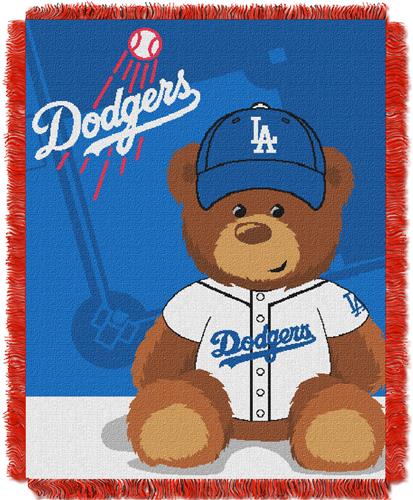 Northwest MLB LA Dodgers Field Bear Baby Throw