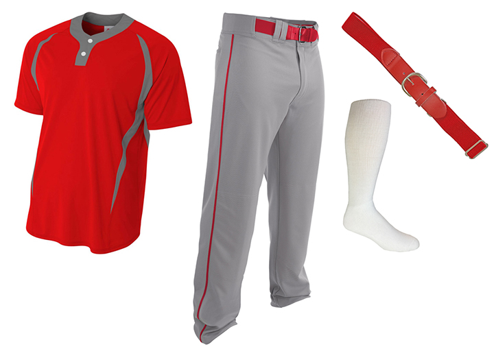 E137695 Adult Youth Baseball Jersey Pant Belt Sock Kit