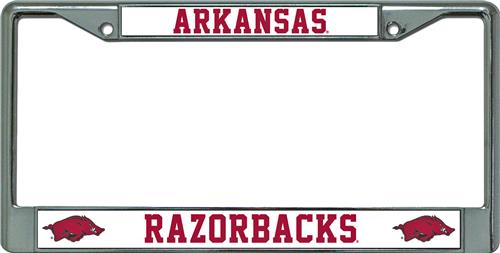 Arkansas Razorbacks Chrome License Plate Frame