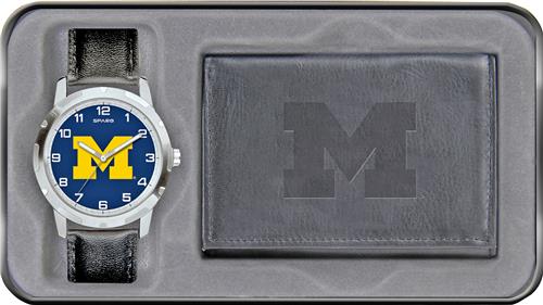 Rico NCAA Michigan Combo Wallet Watch Set