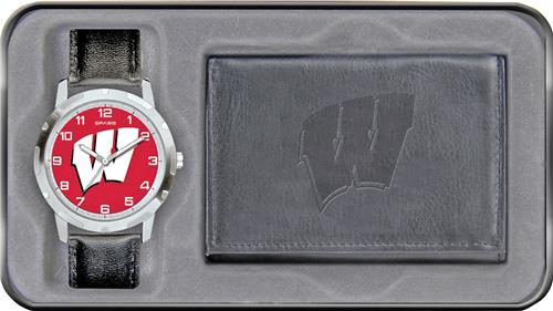 Rico NCAA Wisconsin Badgers Combo Wallet Watch Set