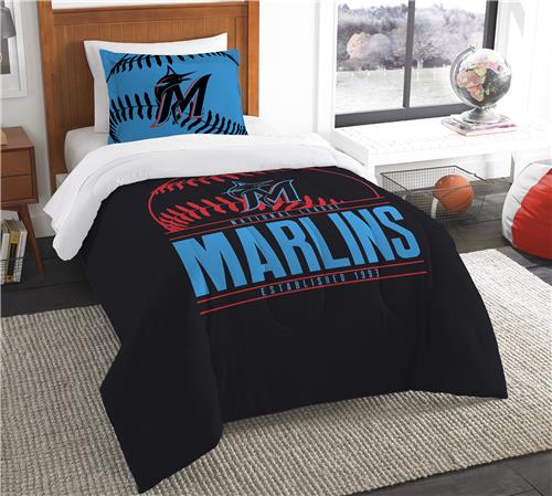 Northwest MLB Marlins Twin Comforter & Sham