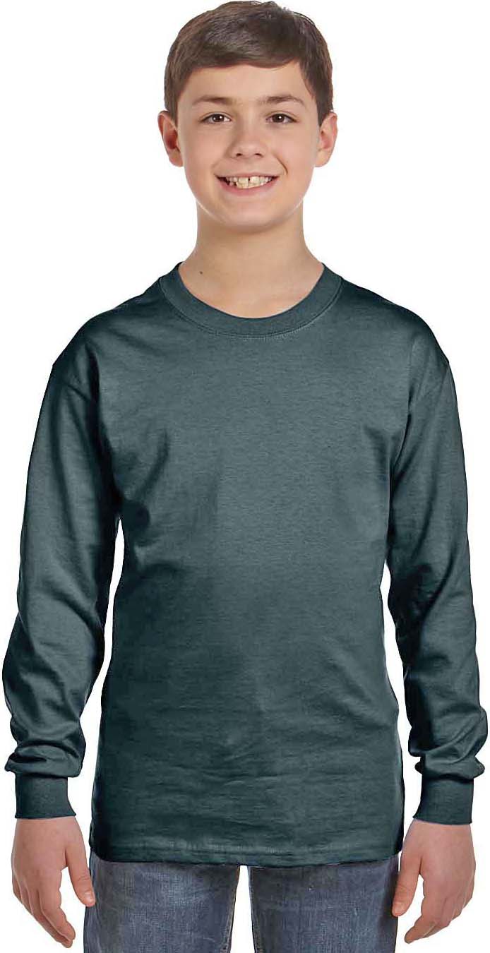 E138964 Hanes Youth Tagless LongSleeve TShirt