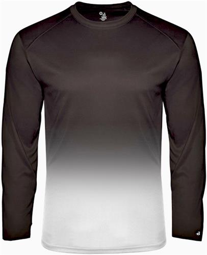 Badger Adult Youth Long Sleeve Ombre Tees. Printing is available for this item.