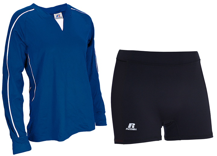 E139323 Womens Volleyball LS Jersey & 35" Shorts Kit