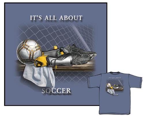 It's All About Soccer-Blue soccer tshirts