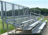 NRS 5 Row DELUXE Galvanized Non-Elevated Bleacher Chain-link Guardrail