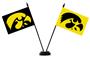 Collegiate Iowa Hawkeyes 2 Flag Desk Set