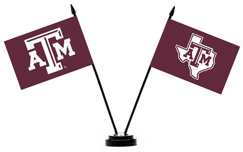 Collegiate Texas A&M Aggies 2 Flag Desk Set