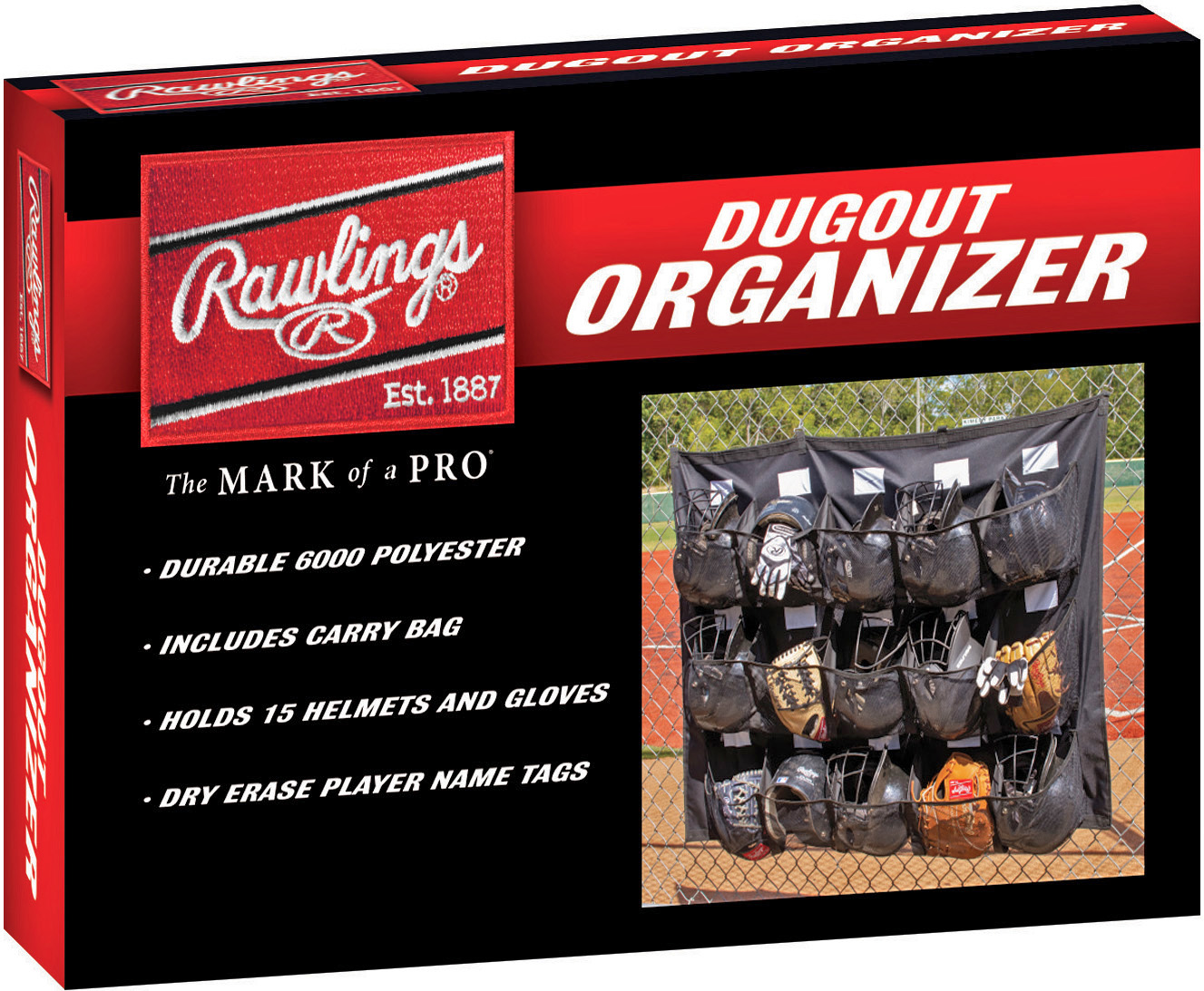E139852 Rawlings Baseball Softball Dugout Organizer