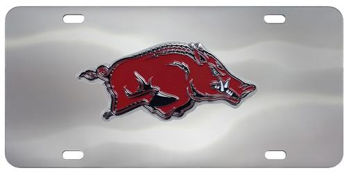 Fan Mats NCAA Arkansas Diecast License Plate