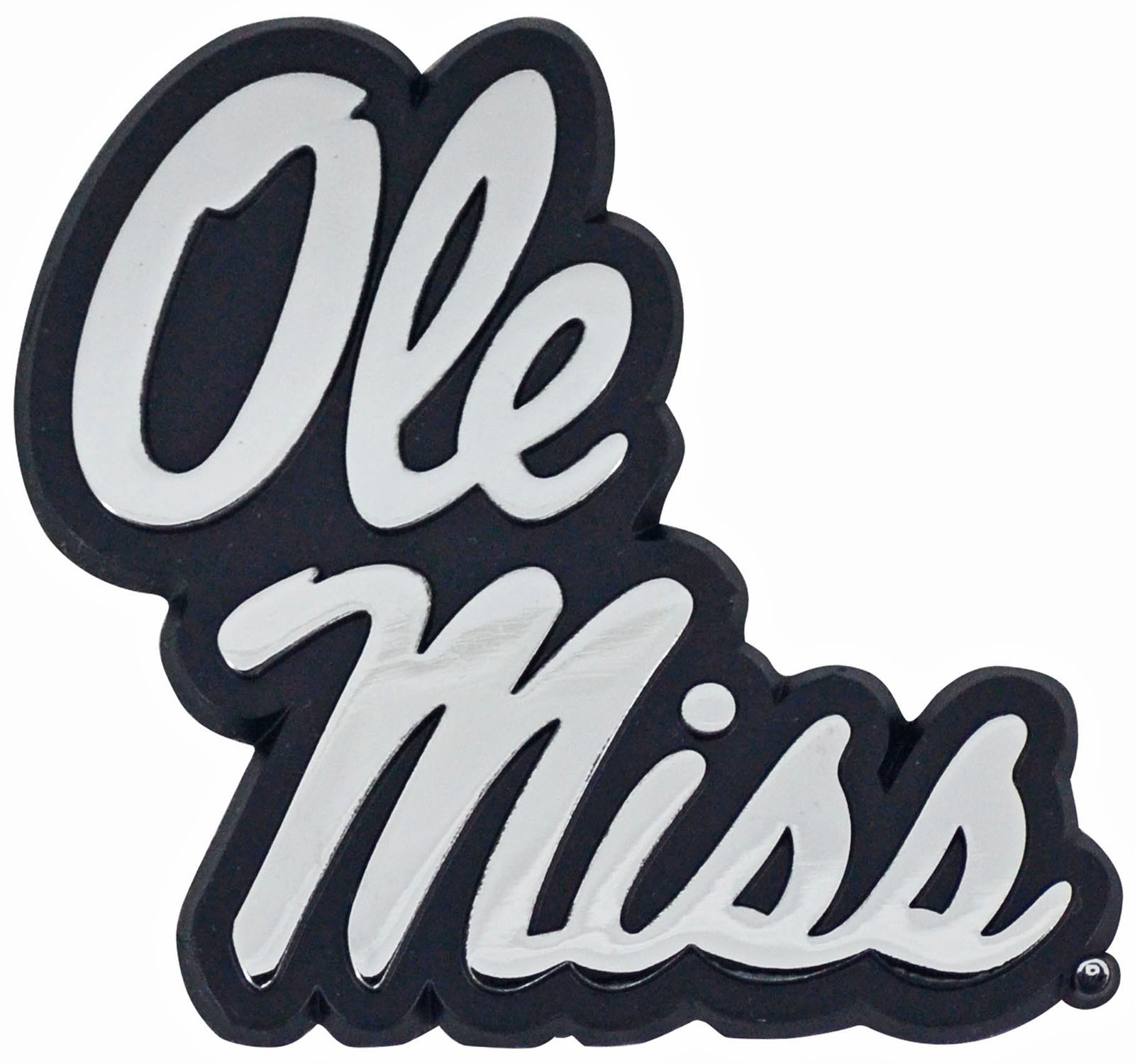 E140173 Fan Mats NCAA Ole Miss Chrome Emblem