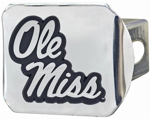 Fan Mats NCAA Ole Miss Chrome/Black Hitch Cover