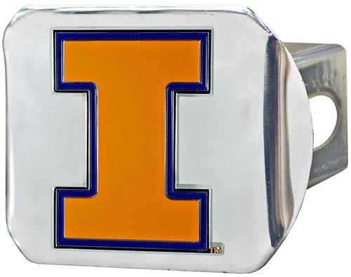 Fan Mats NCAA Illinois Chrome/Color Hitch Cover