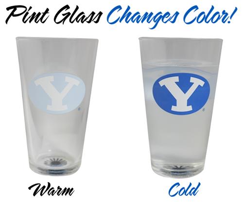 Sunkiss NCAA BYU Cougars ThermoC Logo Color Changing Pint Glass BYU1002