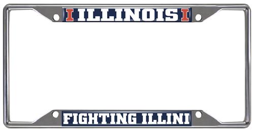 Fan Mats NCAA Illinois License Plate Frame