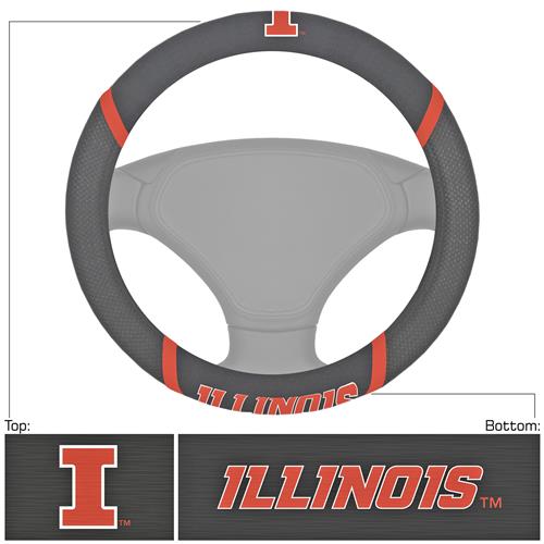 Fan Mats NCAA Illinois Steering Wheel Cover