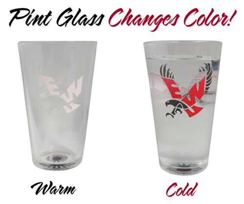 NCAA EWU Eagles Eastern Washington Univ ThermoC Logo Color Changing Pint Glass