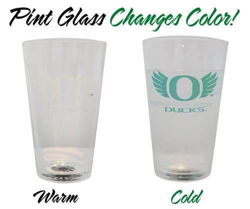 NCAA University of Oregon Ducks ThermoC Logo Color Changing Pint Glass