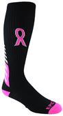 Breast Cancer Black Top Rank Pink Ribbon Kneehigh/OTC Socks PAIR