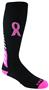 Over-The-Calf Breast Cancer Black Top Rank Pink Ribbon Socks PAIR